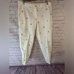 Talbots Cream Girlfriend Relaxed Fit Chino Pants Preppy Beach Nautical Size 10P